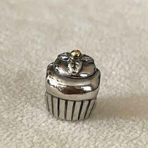 Pandora retited Cupcake Charm with Gold accent
